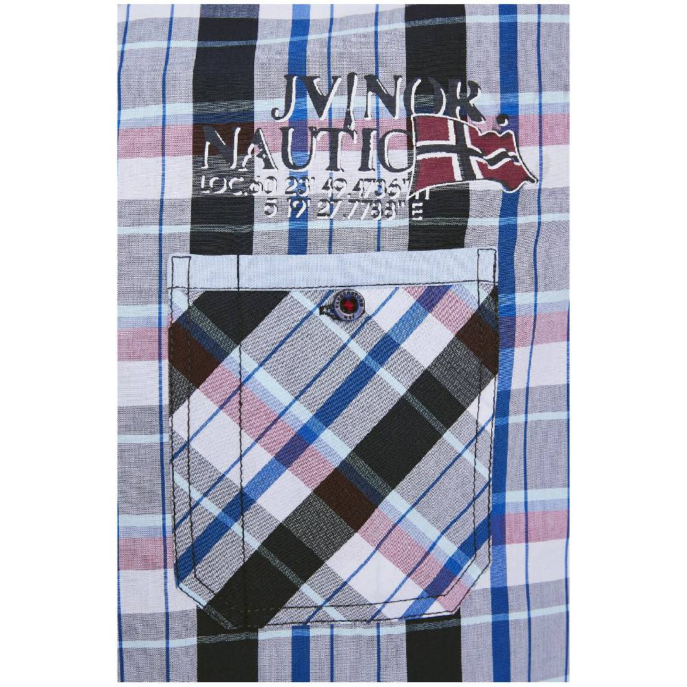 Jan Vanderstorm Kurzarmhemd WENTZEL Dunkelblau Kariert