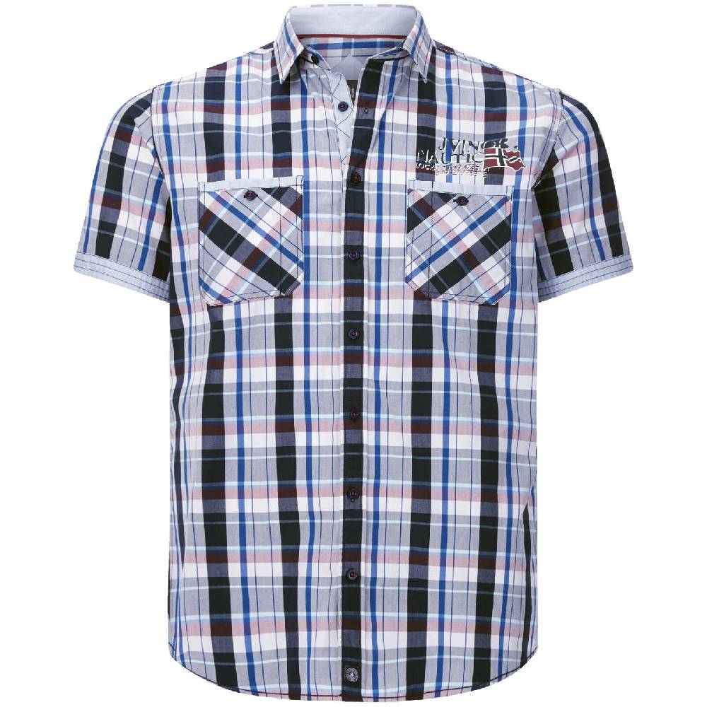 Jan Vanderstorm Kurzarmhemd WENTZEL dunkelblau kariert