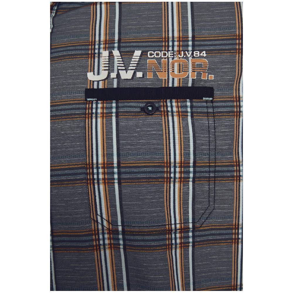 Jan Vanderstorm Kurzarmhemd ZESAR Dunkelgrau Kariert