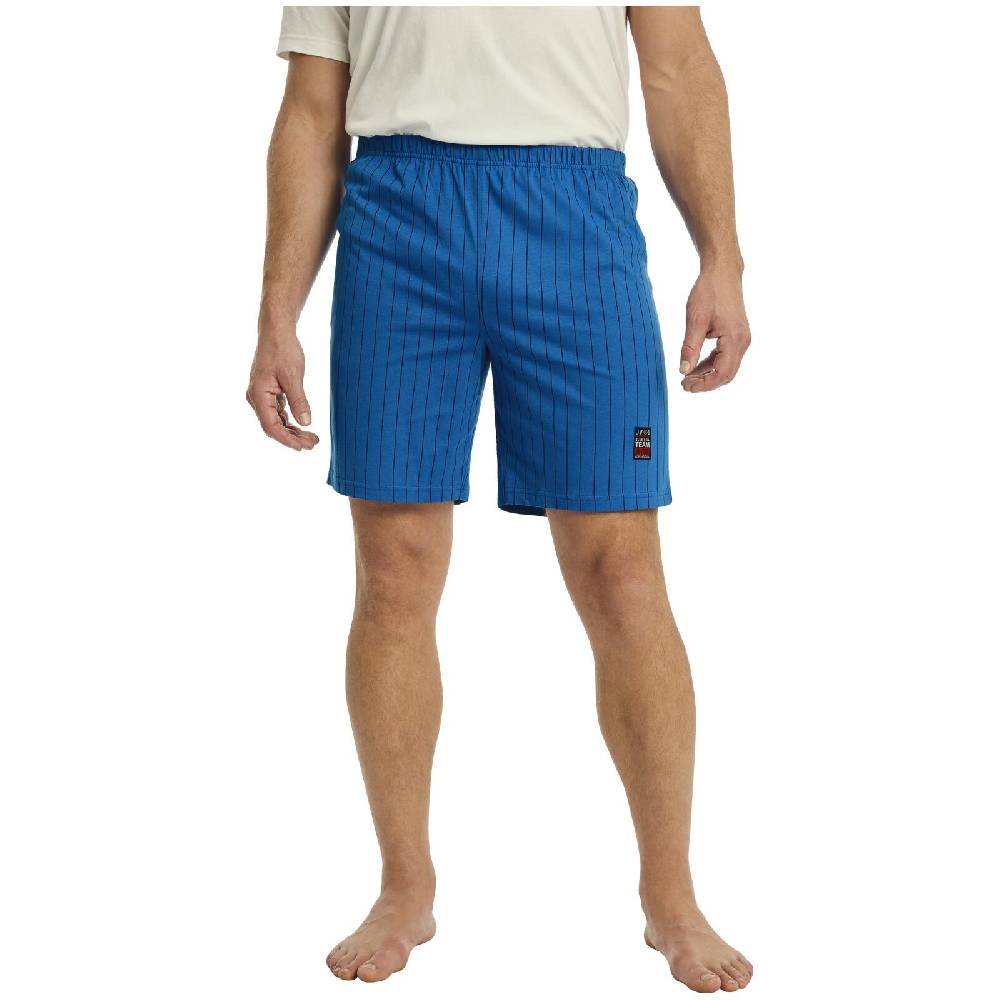 Jan Vanderstorm Kurze Schlafhose BARO Royal Blau Gestreift