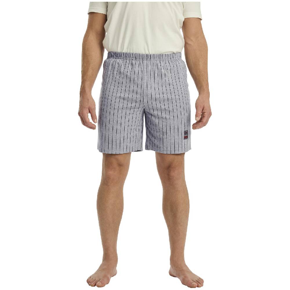 Jan Vanderstorm Kurze Schlafhose BARO Silbergrau Gestreift