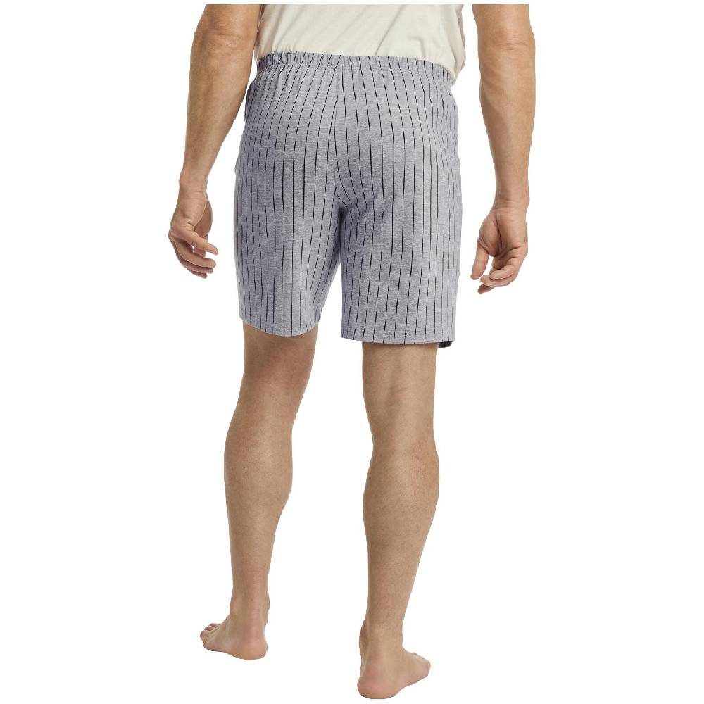 Jan Vanderstorm Kurze Schlafhose BARO Silbergrau Gestreift