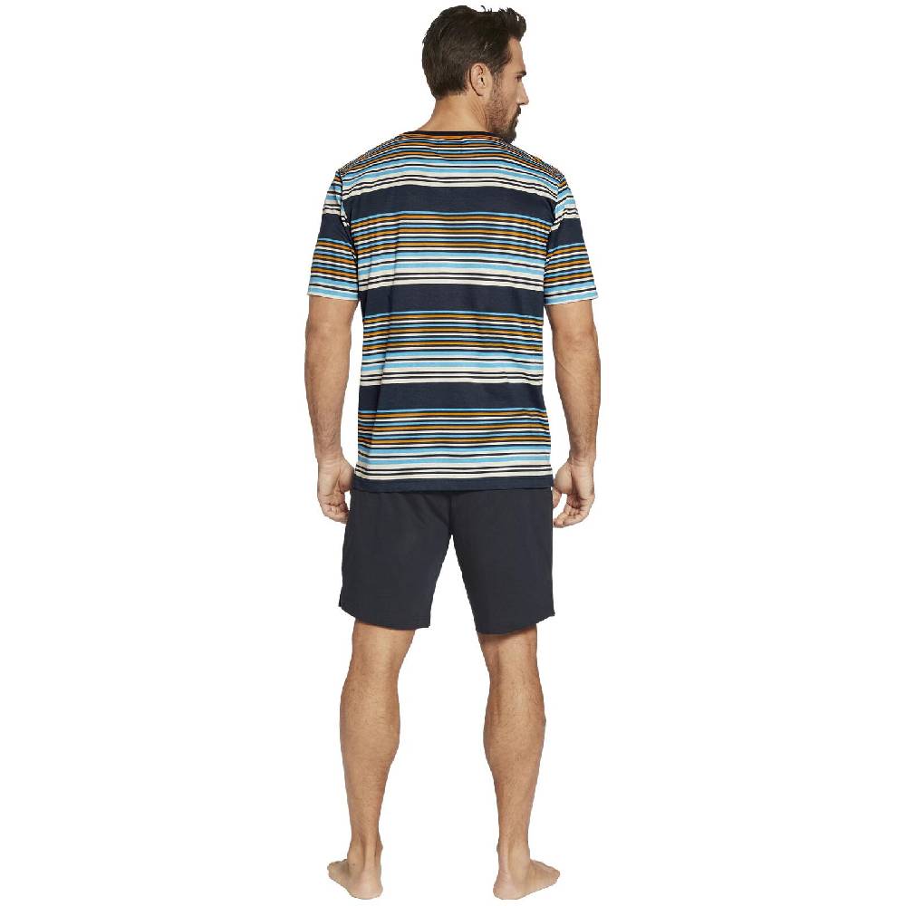 Jan Vanderstorm Kurzer Schlafanzug DOSSARD Dunkelblau Gestreift