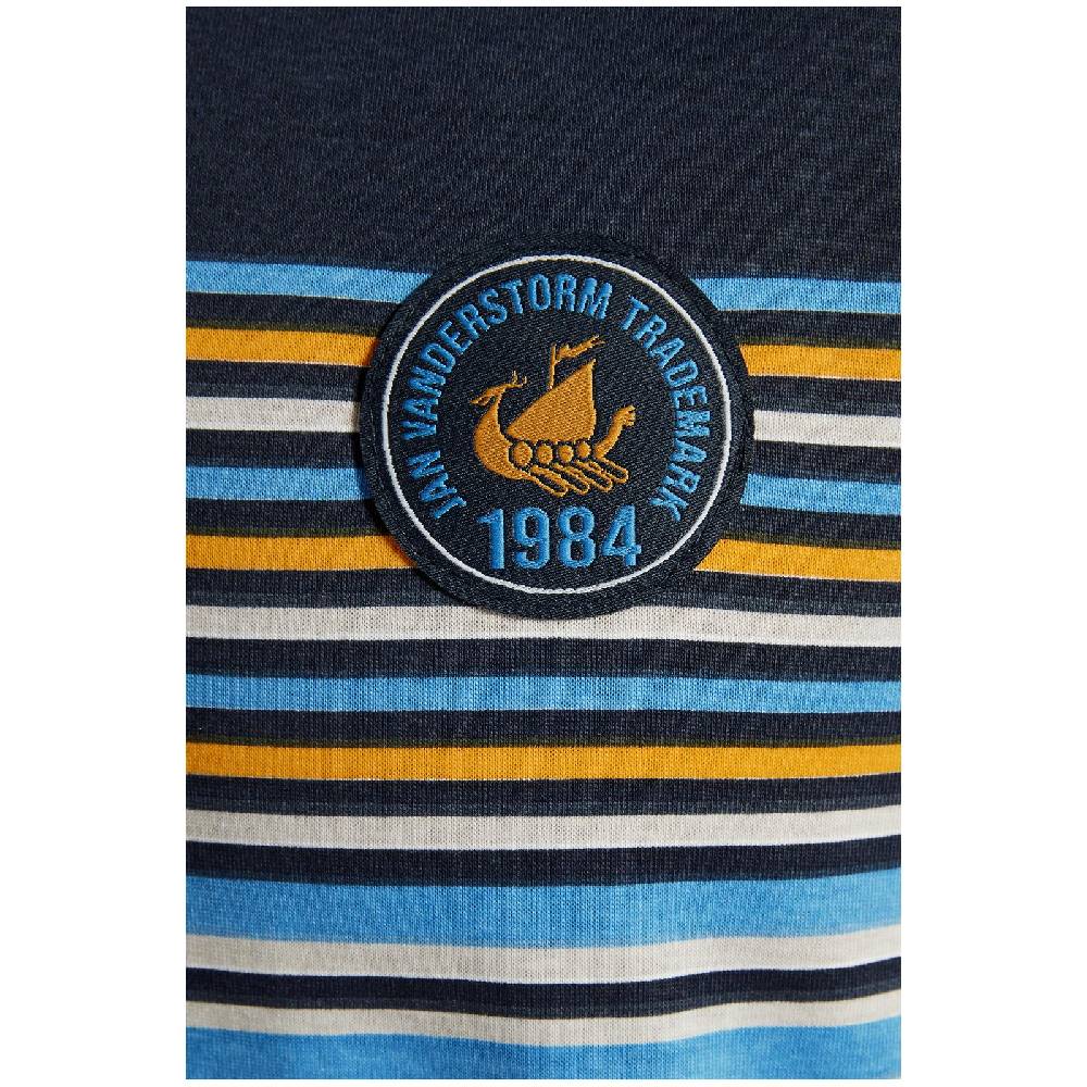 Jan Vanderstorm Kurzer Schlafanzug DOSSARD Dunkelblau Gestreift