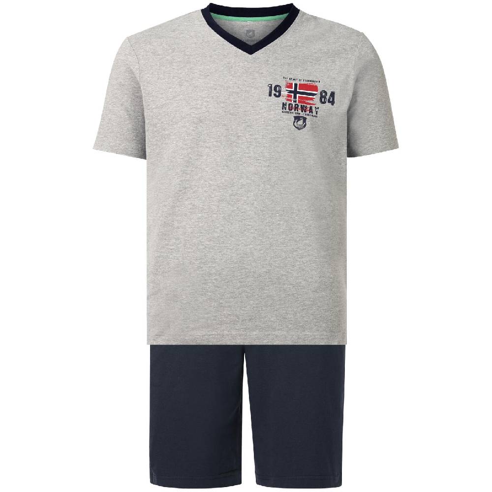 Jan Vanderstorm Kurzer Schlafanzug EDIN grau melange