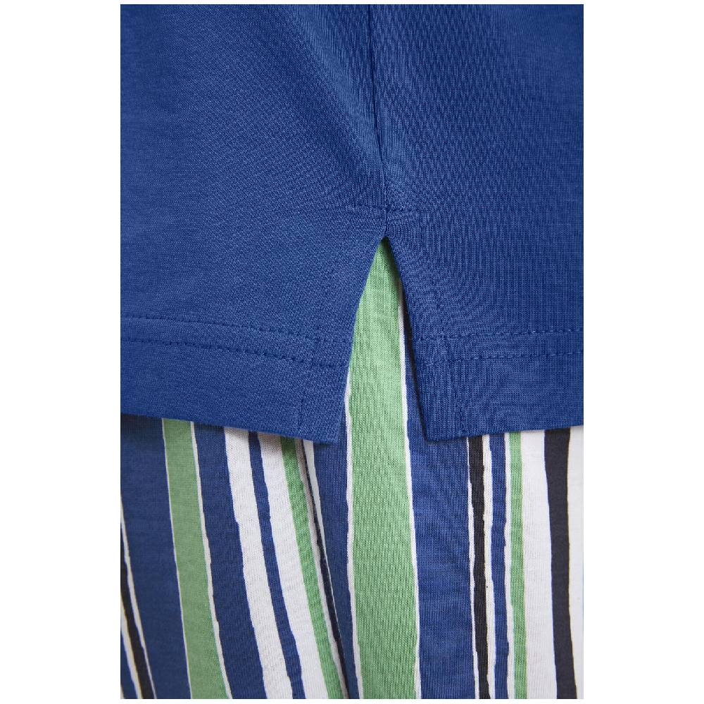 Jan Vanderstorm Kurzer Schlafanzug FREDSTEIN Royal Blau Gemustert