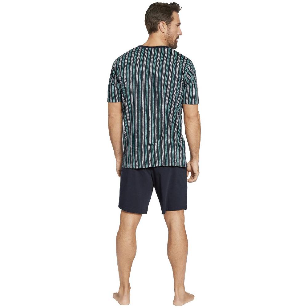 Jan Vanderstorm Kurzer Schlafanzug HAGER Dunkelblau Gestreift