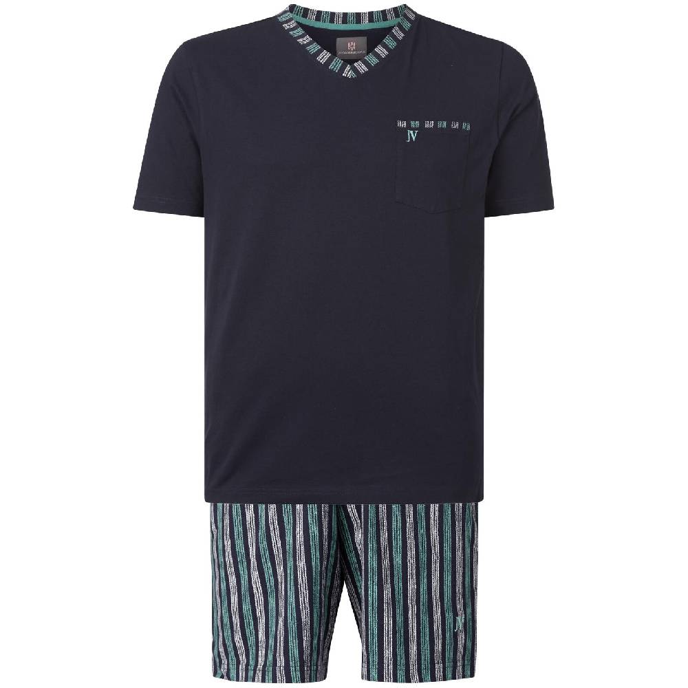 Jan Vanderstorm Kurzer Schlafanzug HAGER dunkelblau