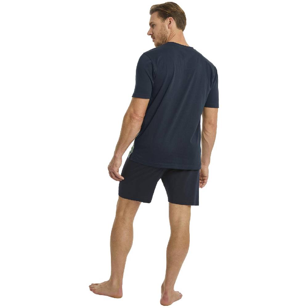 Jan Vanderstorm Kurzer Schlafanzug HELMWALD Dunkelblau Gestreift