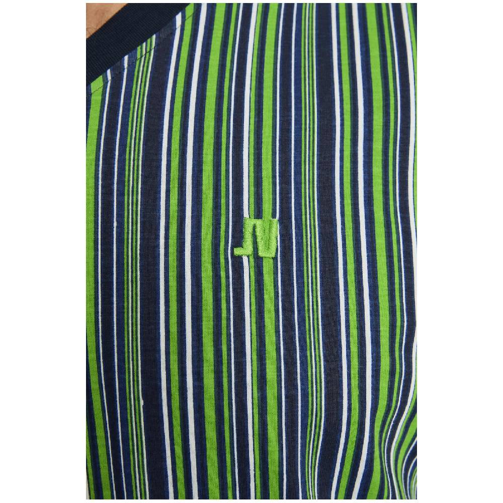 Jan Vanderstorm Kurzer Schlafanzug HELMWALD Dunkelblau Gestreift