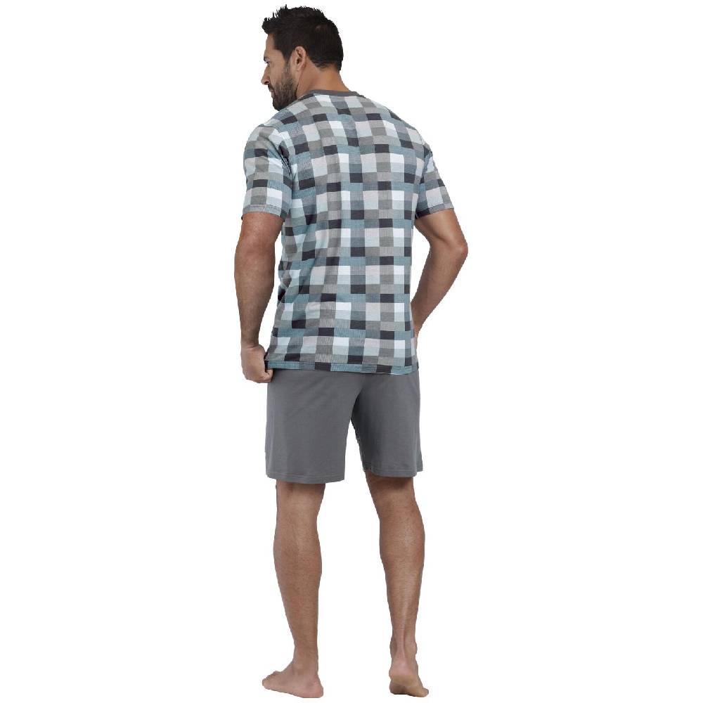 Jan Vanderstorm Kurzer Schlafanzug HUGBALD Grau Kariert