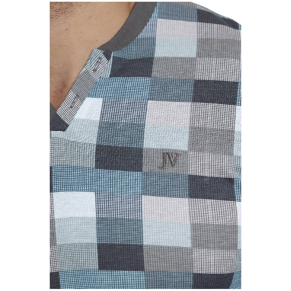 Jan Vanderstorm Kurzer Schlafanzug HUGBALD Grau Kariert