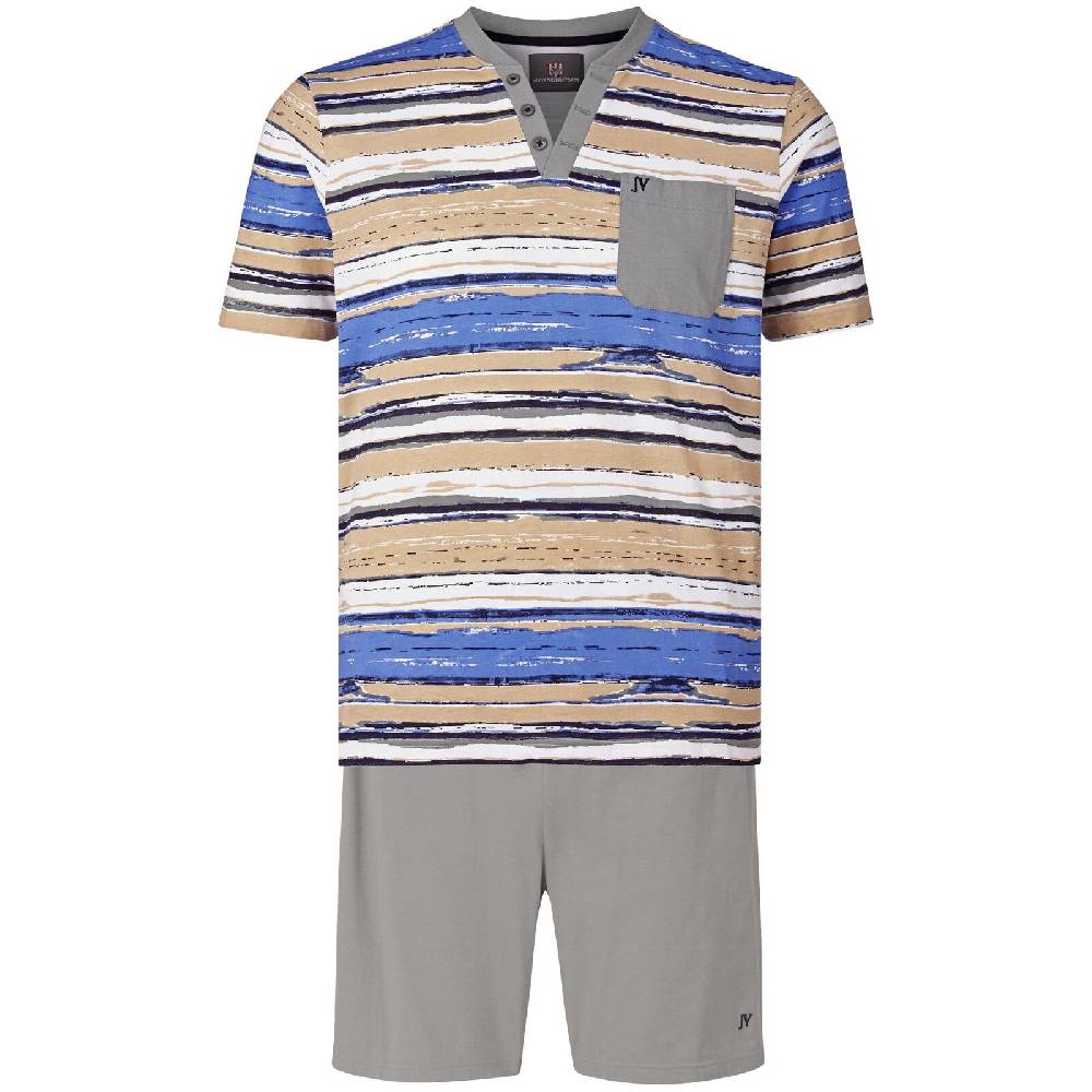 Jan Vanderstorm Kurzer Schlafanzug KOLLIN beige gemustert