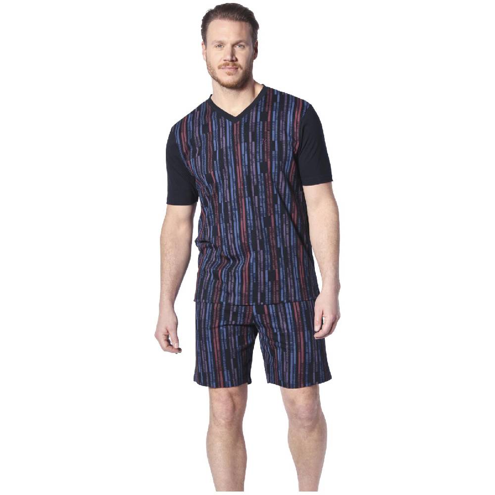 Jan Vanderstorm Kurzer Schlafanzug LENJO Dunkelblau