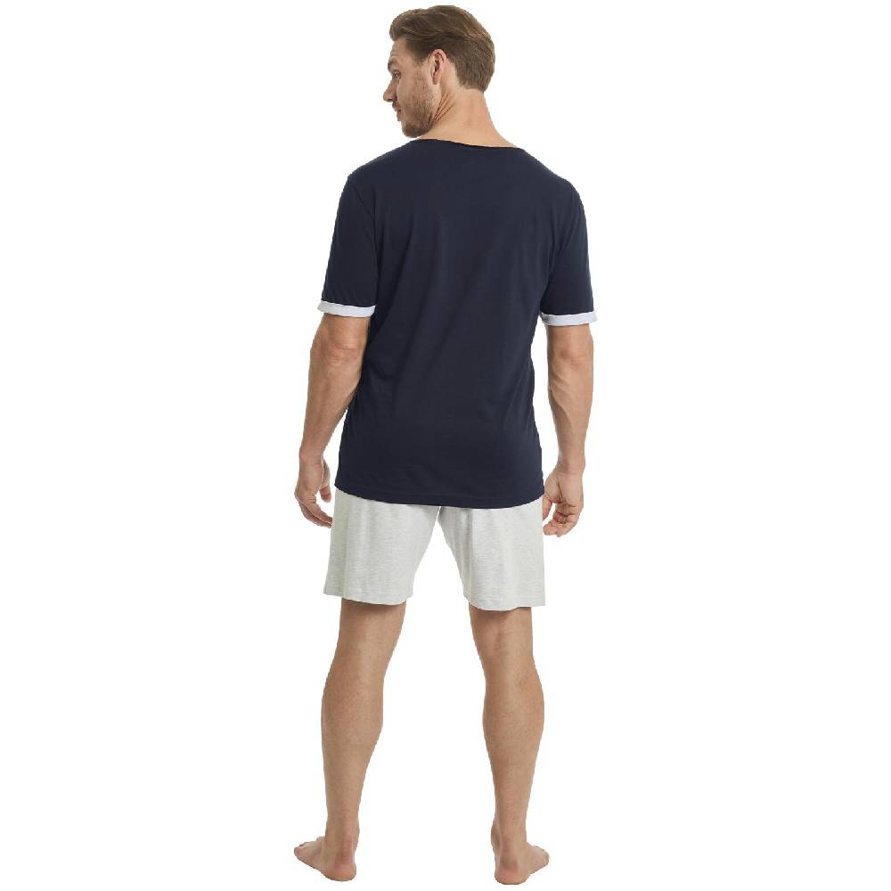 Jan Vanderstorm Kurzer Schlafanzug VERBRAND Dunkelblau Hellgrau