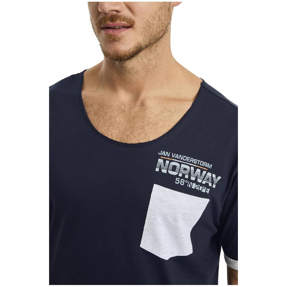 Jan Vanderstorm Kurzer Schlafanzug VERBRAND Dunkelblau Hellgrau