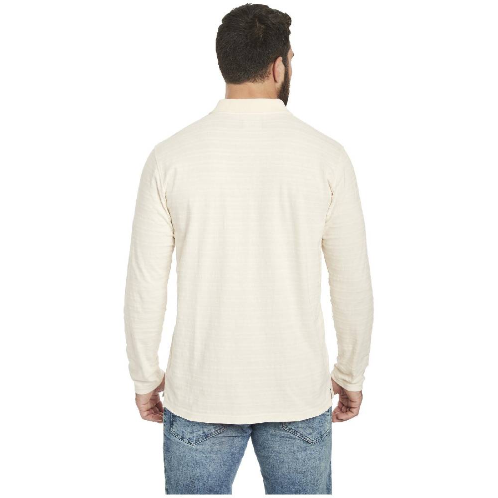 Jan Vanderstorm Langarm-Poloshirt AKILLES Wollweiß