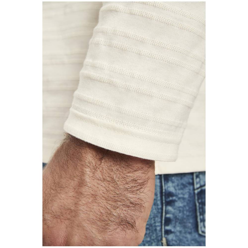 Jan Vanderstorm Langarm-Poloshirt AKILLES Wollweiß