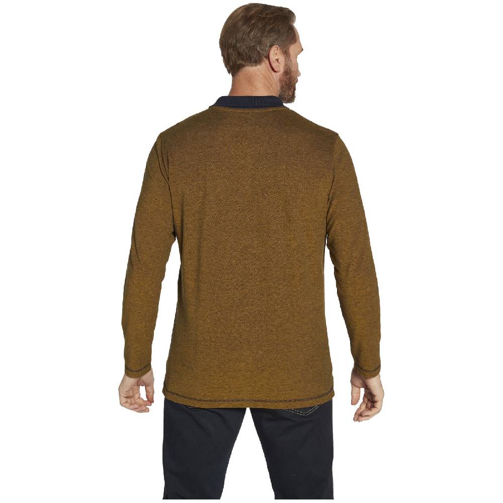 Jan Vanderstorm Langarm-Poloshirt JUHANI Dunkelorange Melange