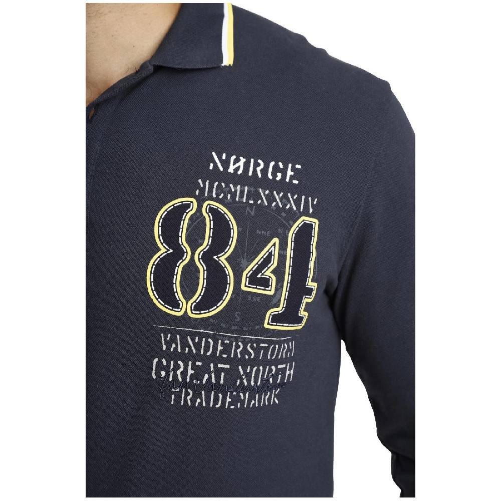 Jan Vanderstorm Langarm-Poloshirt RADOMIR Dunkelblau