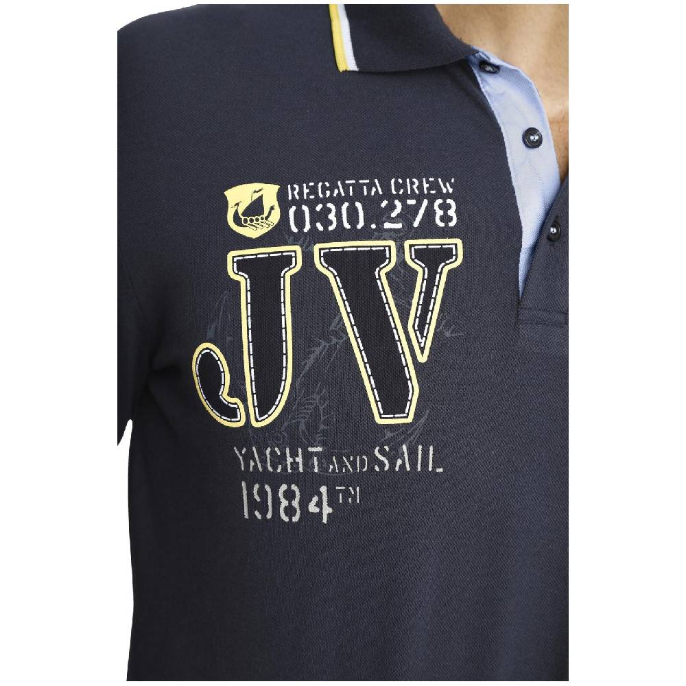 Jan Vanderstorm Langarm-Poloshirt RADOMIR Dunkelblau