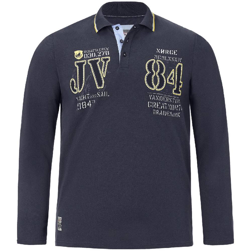 Jan Vanderstorm Langarm-Poloshirt RADOMIR dunkelblau