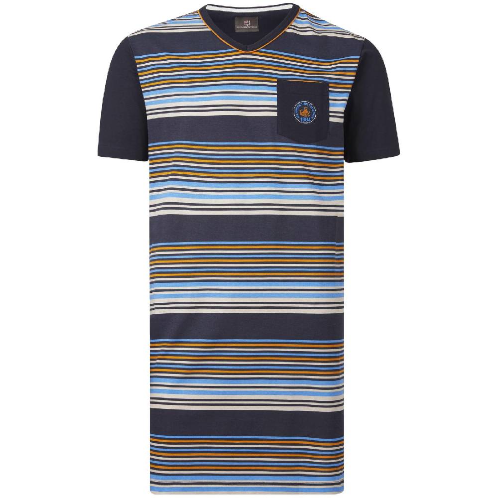 Jan Vanderstorm Nachthemd ANNSTEIN dunkelblau gestreift