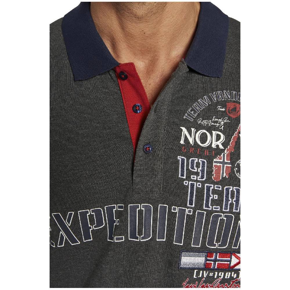 Jan Vanderstorm Poloshirt ERLING Dunkelgrau Melange