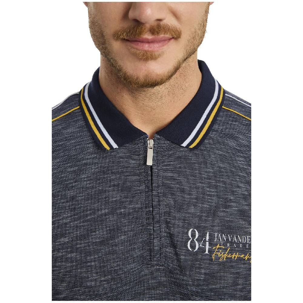 Jan Vanderstorm Poloshirt IBENHARD Dunkelblau Melange