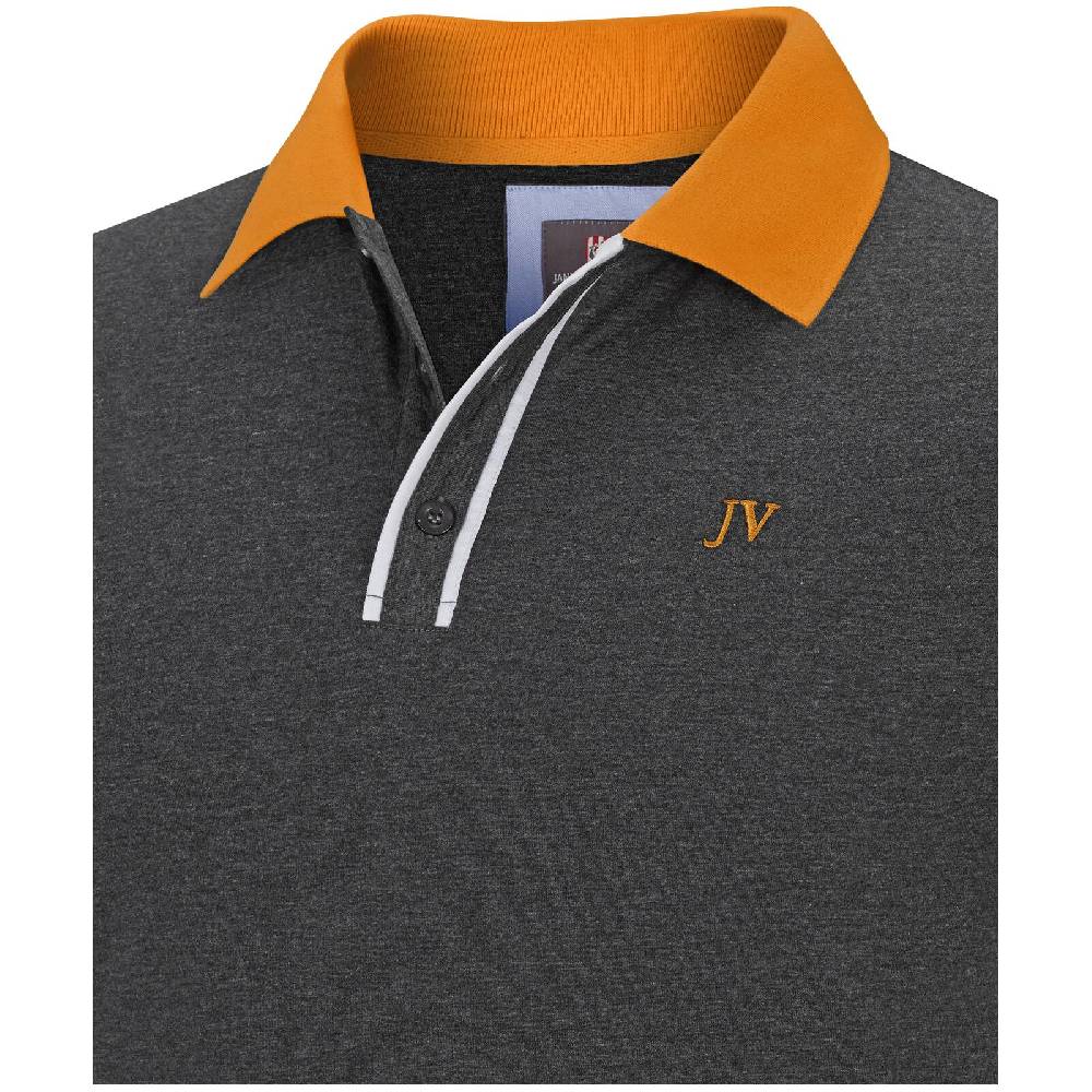 Jan Vanderstorm Poloshirt ISFRIED Dunkelgrau Melange