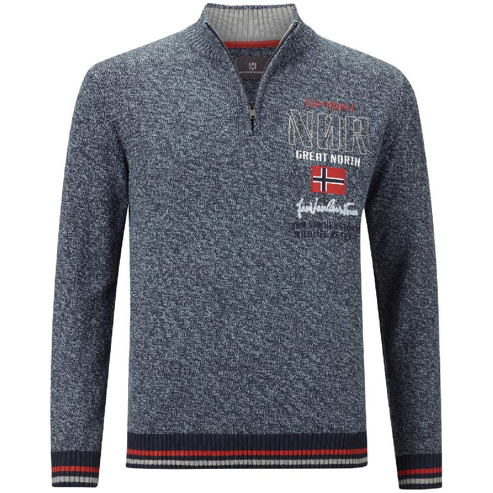 Jan Vanderstorm Pullover CAJETAN dunkelblau melange