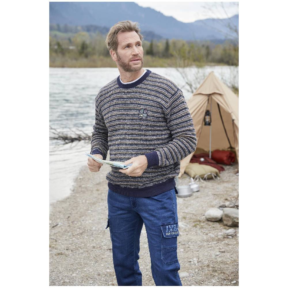 Jan Vanderstorm Pullover ERICH Dunkelblau Gemustert