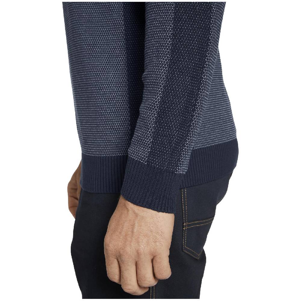 Jan Vanderstorm Pullover HALVAR Dunkelblau Gemustert