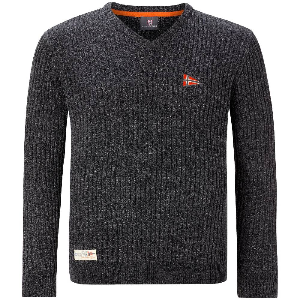 Jan Vanderstorm Pullover Mit Mütze RONAI Dunkelgrau Melange