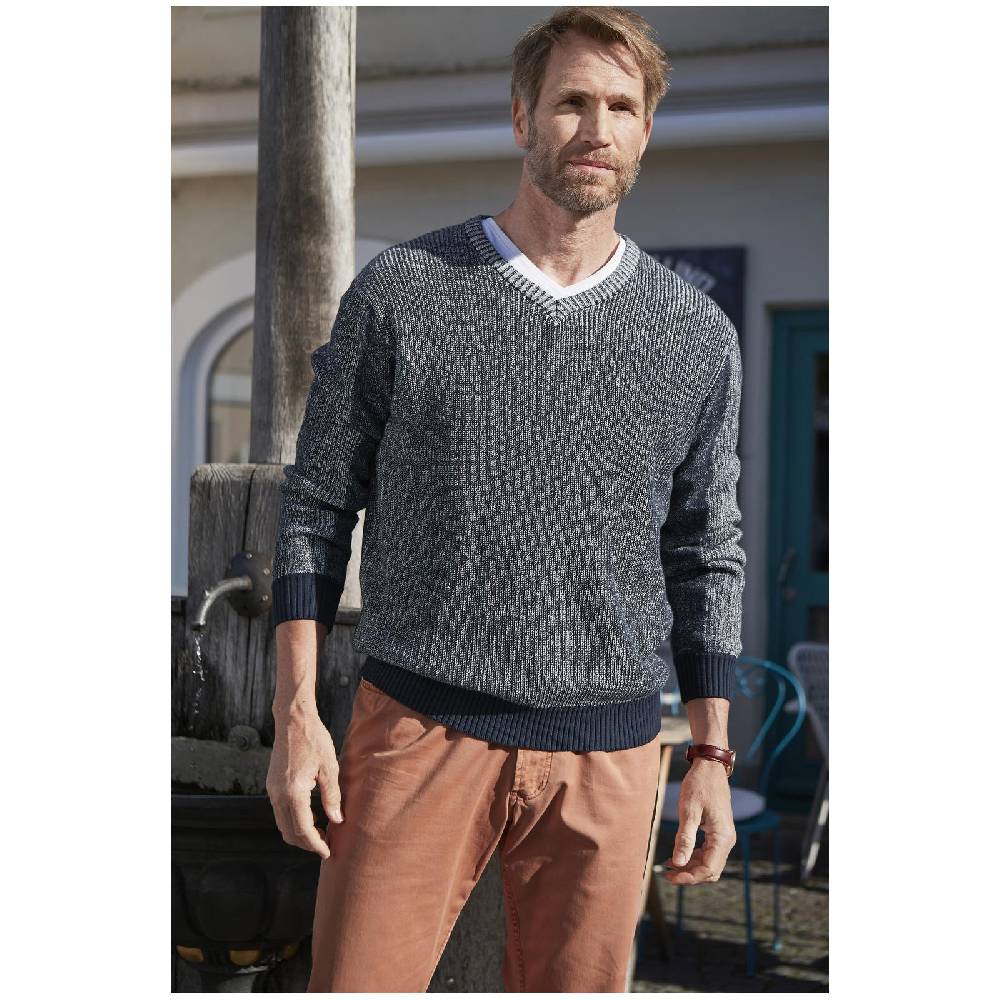 Jan Vanderstorm Pullover SWIDGER Dunkelblau Melange