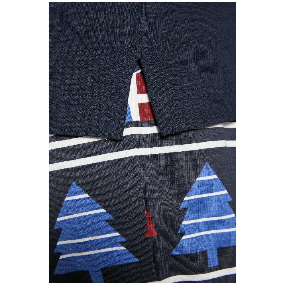 Jan Vanderstorm Schlafanzug ERILERT Dunkelblau Bedruckt