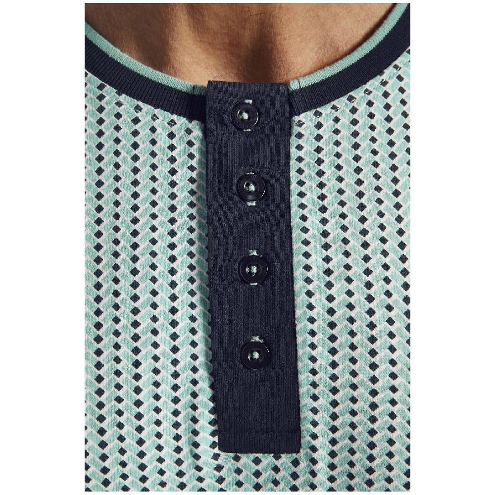 Jan Vanderstorm Schlafanzug FINCKEL Mint Dunkelblau