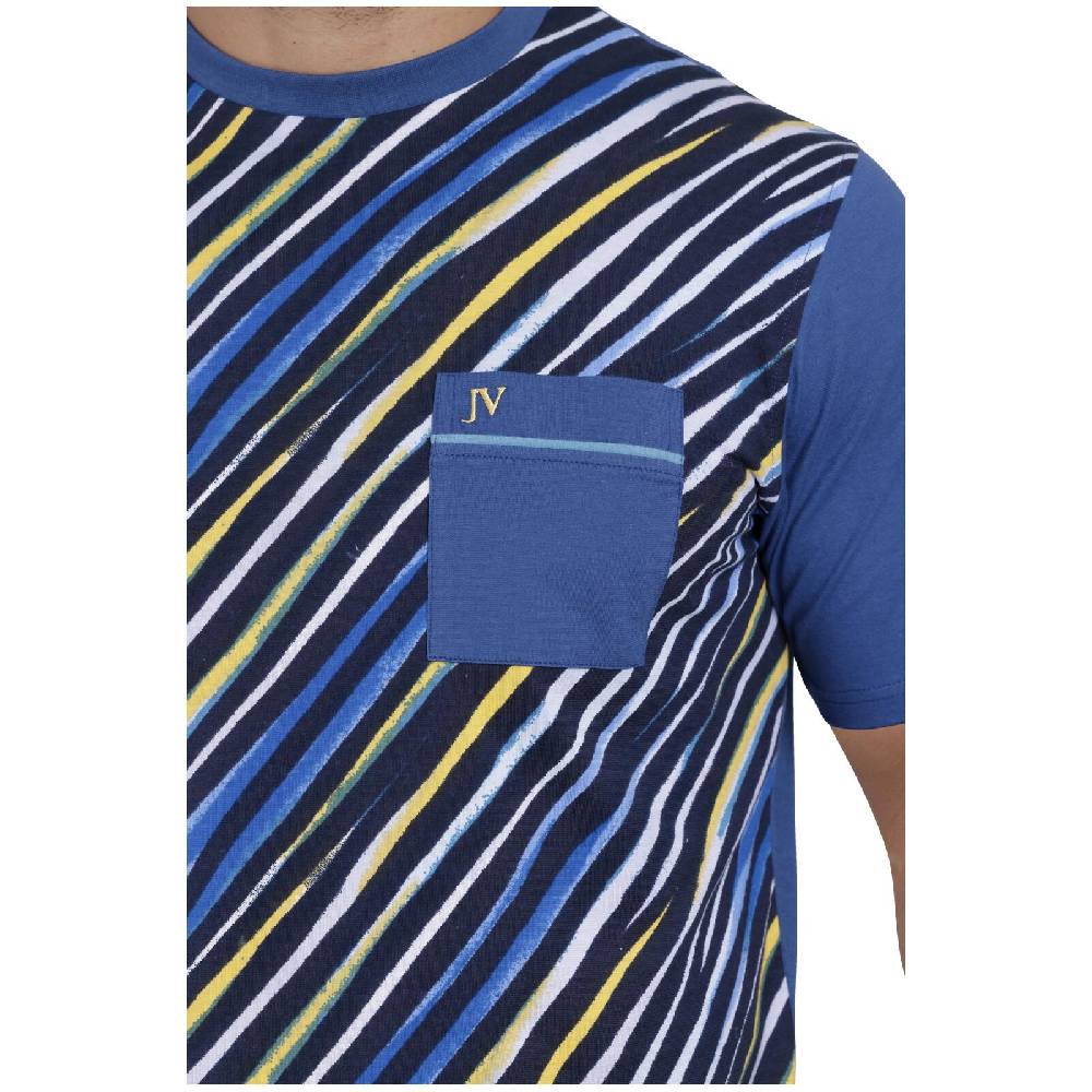 Jan Vanderstorm Schlafanzug TEUTOMAR Blau Gemustert