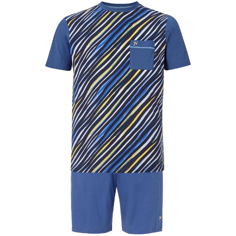 Jan Vanderstorm Schlafanzug TEUTOMAR blau gemustert