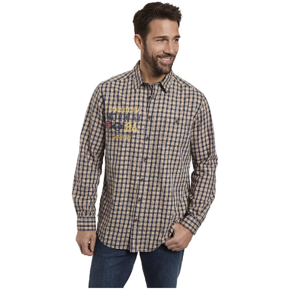 Jan Vanderstorm Set Hemd Und T-Shirt RATFRIED Dunkelblau Kariert