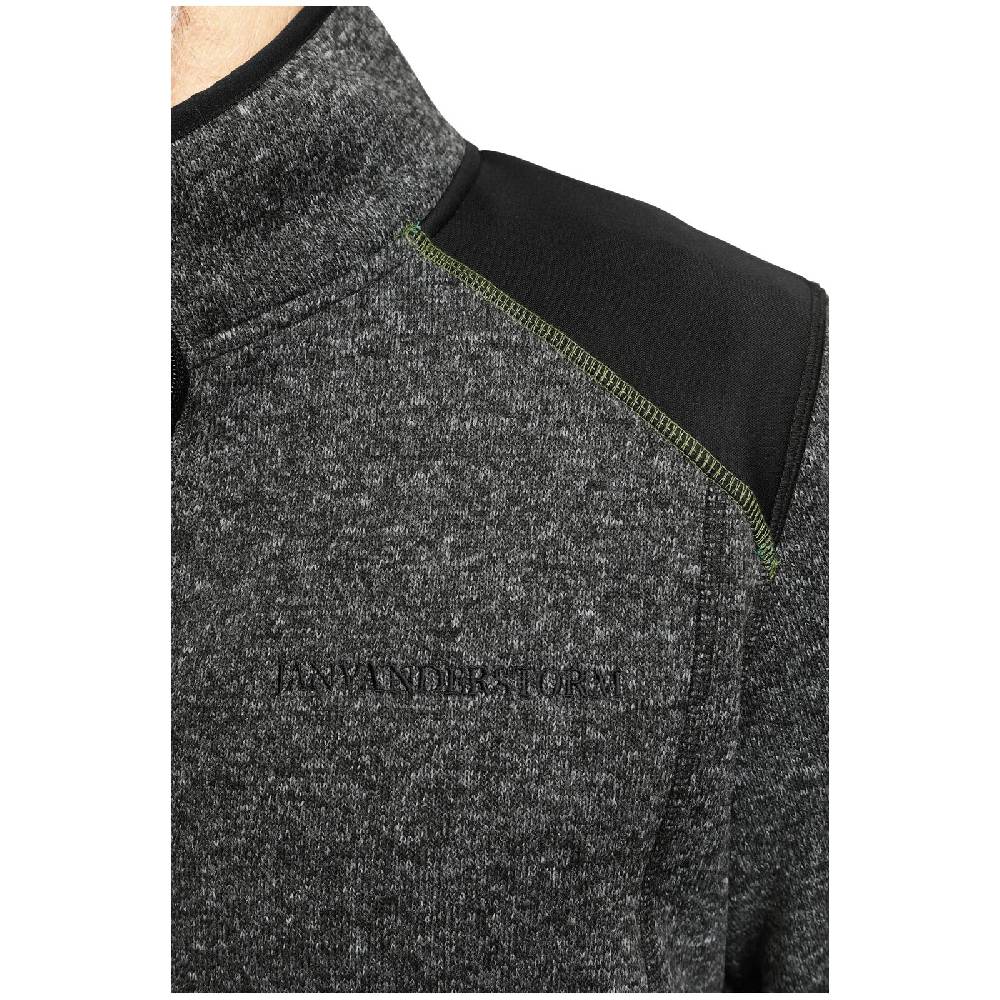 Jan Vanderstorm Strickfleecejacke YUL Grau Gemustert