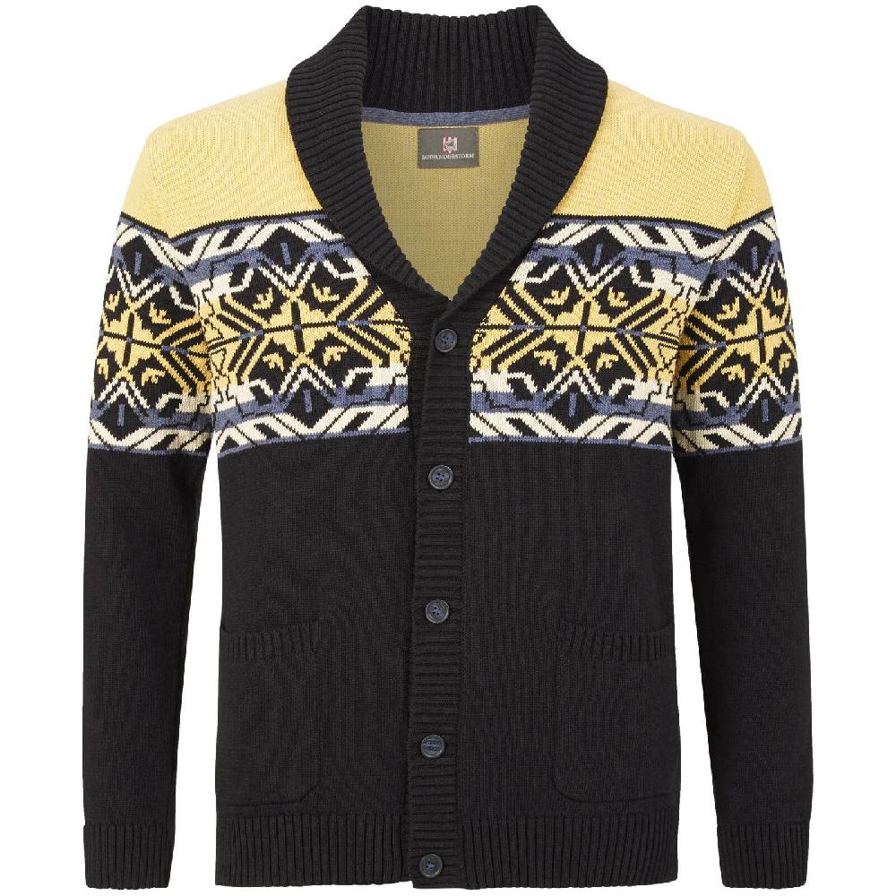 Jan Vanderstorm Strickjacke DARRIN dunkelblau gemustert