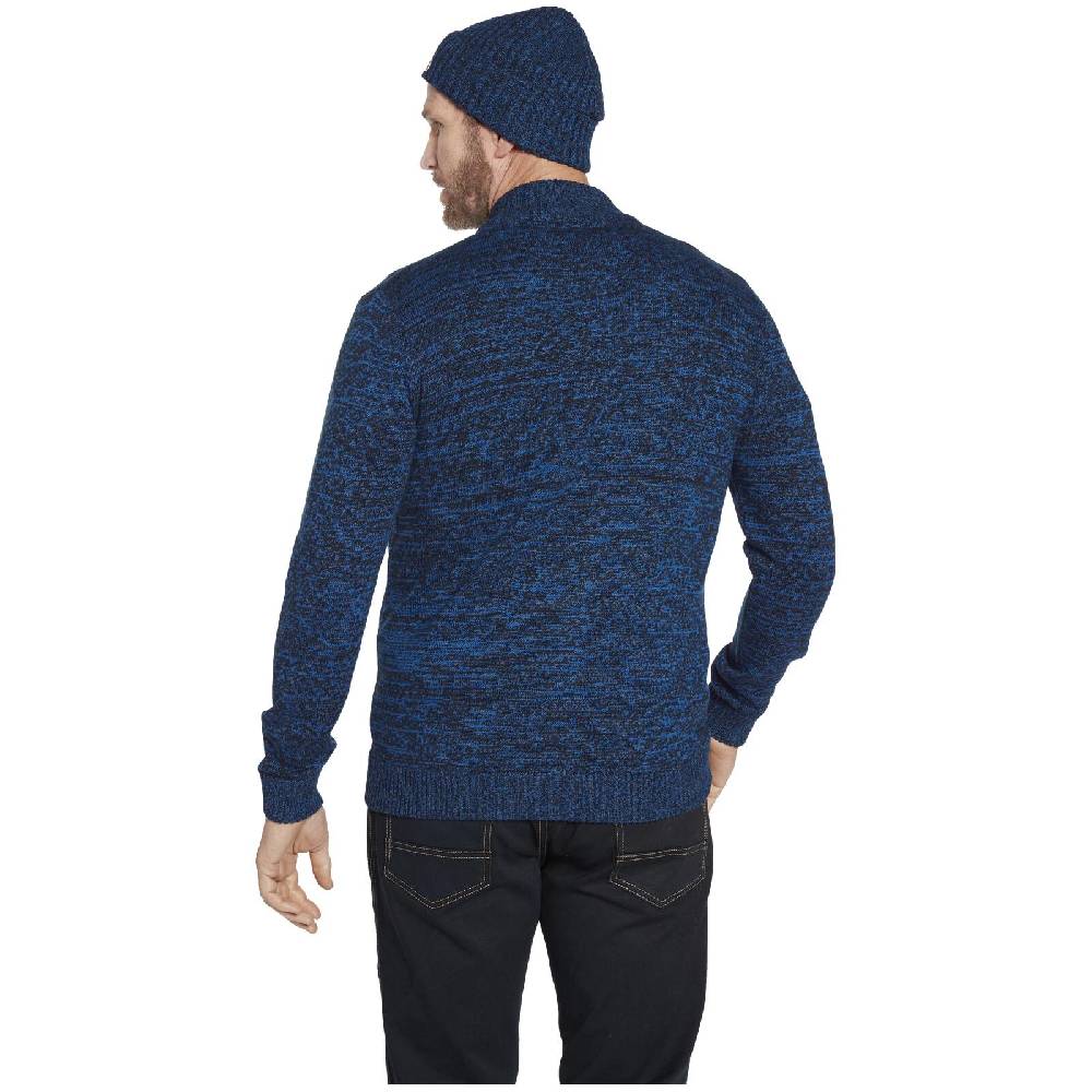 Jan Vanderstorm Strickjacke Mit Mütze APKE Blau Melange