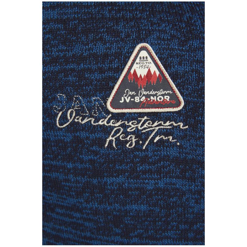 Jan Vanderstorm Strickjacke Mit Mütze APKE Blau Melange