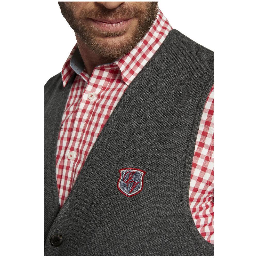 Jan Vanderstorm Strickweste RUTMAR Dunkelgrau Melange