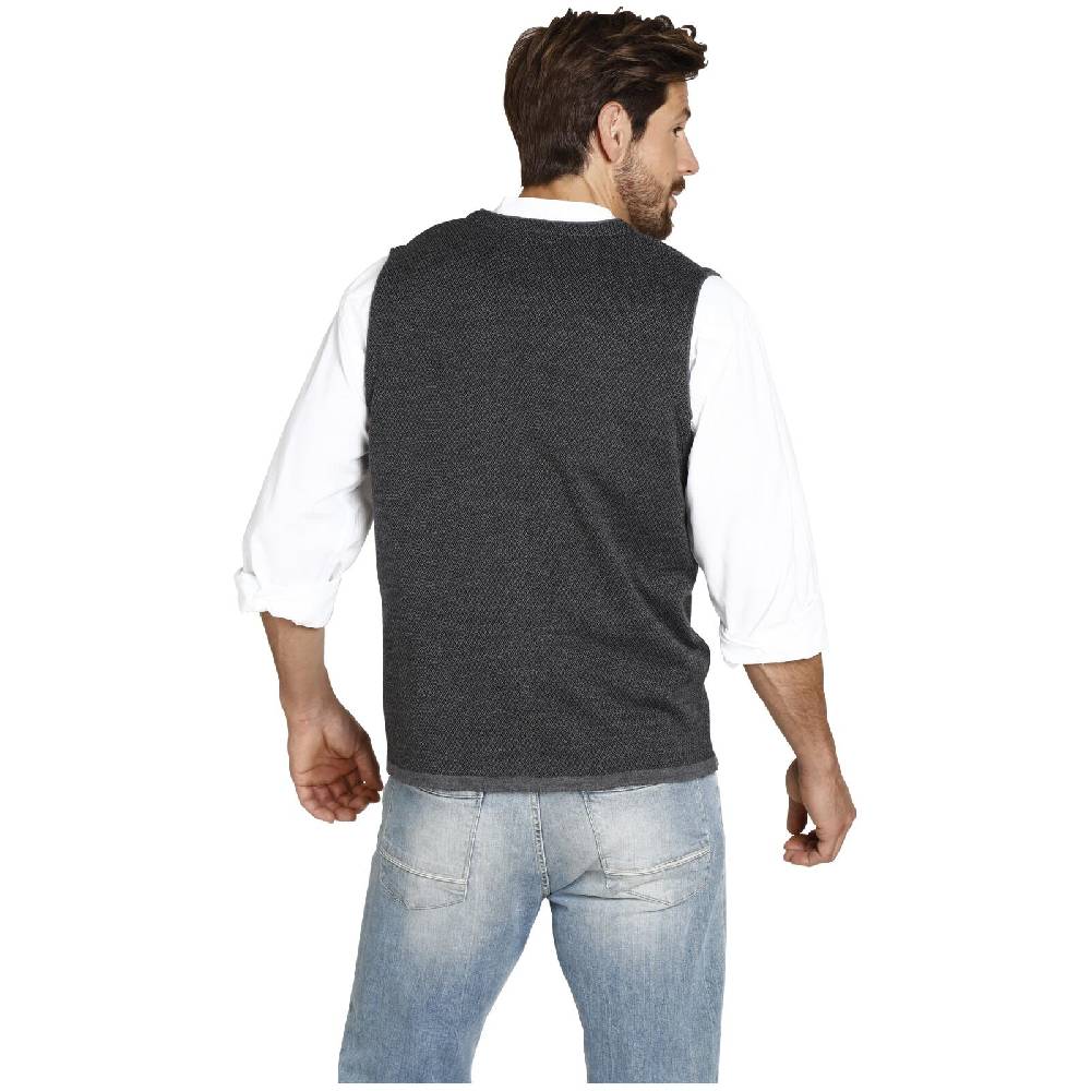 Jan Vanderstorm Strickweste TANE Dunkelgrau Gemustert