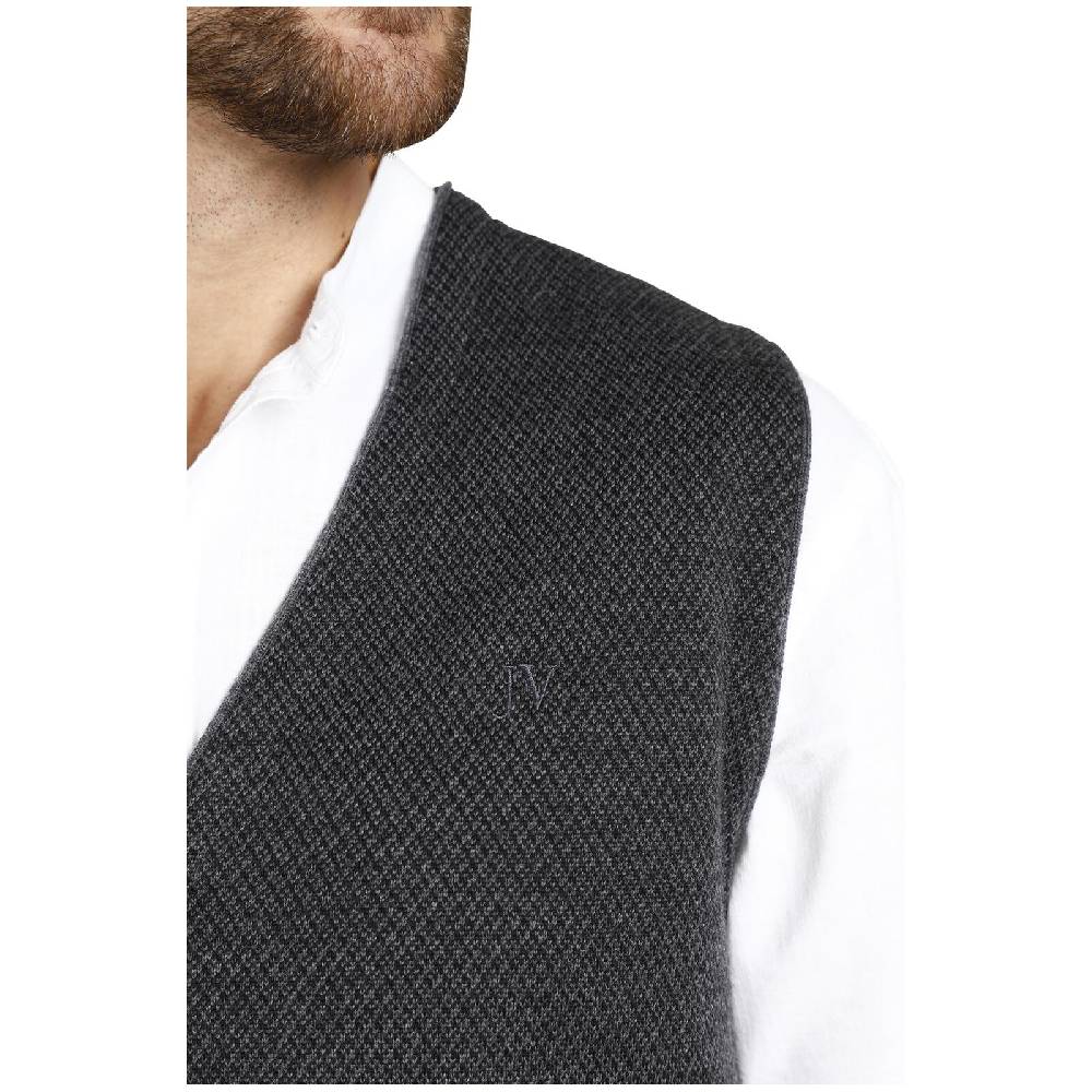 Jan Vanderstorm Strickweste TANE Dunkelgrau Gemustert