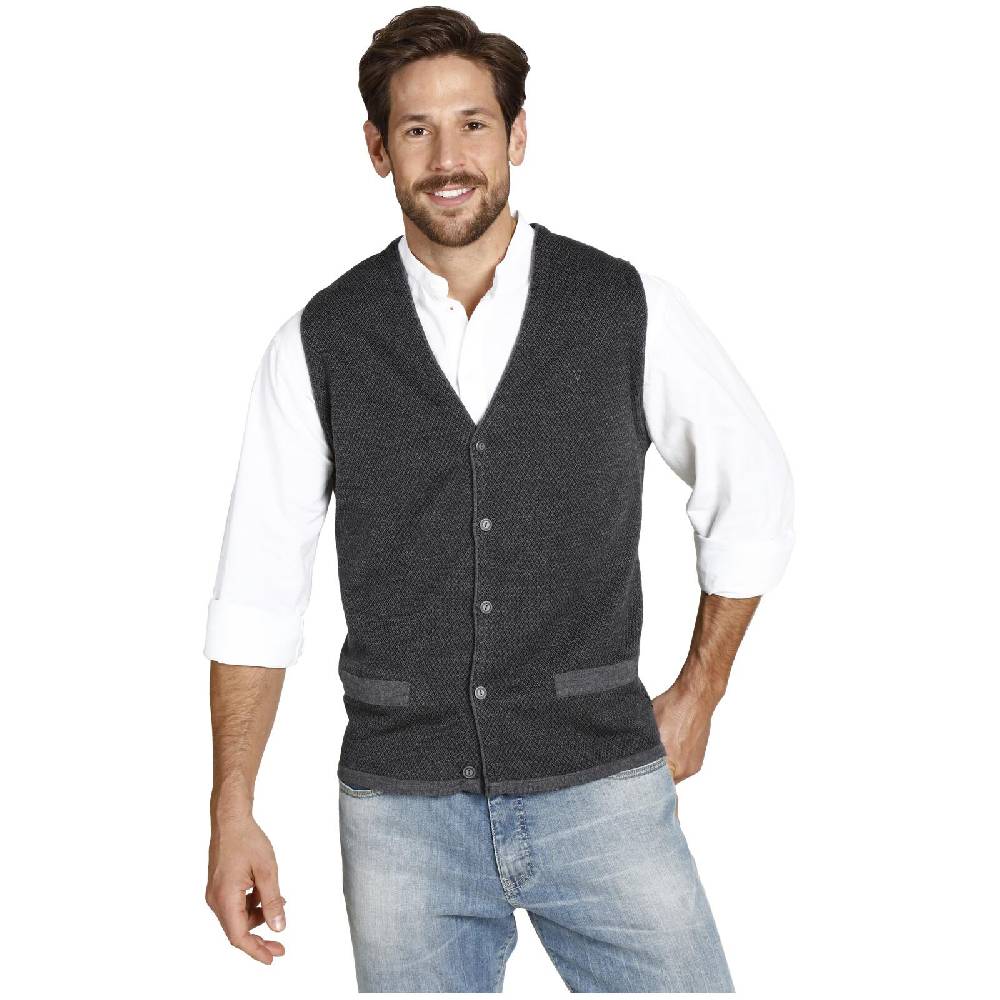 Jan Vanderstorm Strickweste TANE Dunkelgrau Gemustert