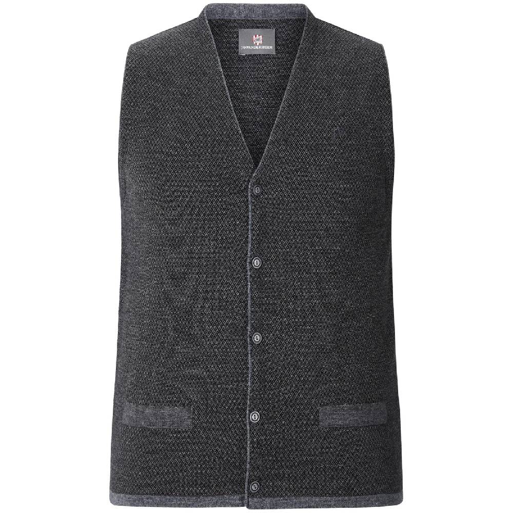 Jan Vanderstorm Strickweste TANE dunkelgrau gemustert