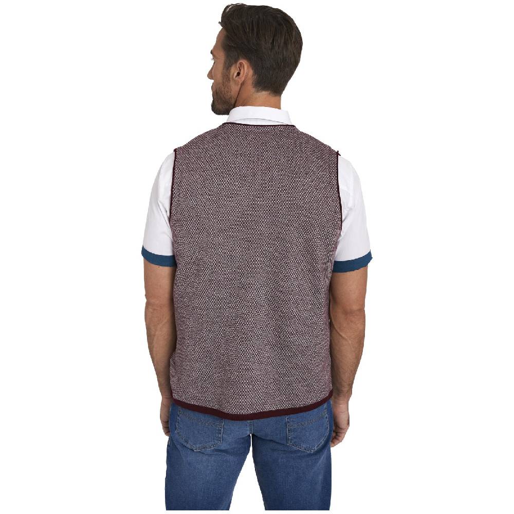 Jan Vanderstorm Strickweste TANE Dunkelrot Gemustert